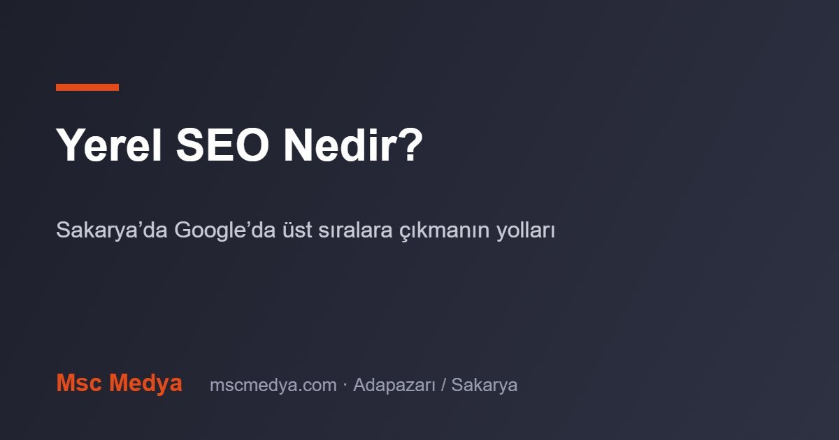Yerel SEO Nedir? Sakarya’da Google’da Üst Sıralara Çıkmanın Yolları