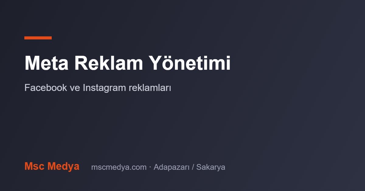 Meta Reklam Yönetimi