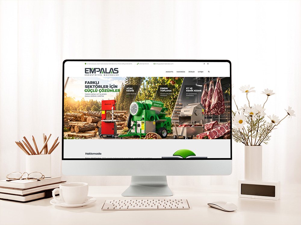 Palas Makinalar web tasarım görseli 1
